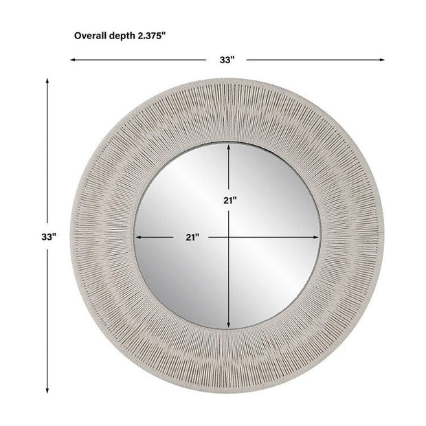 Uttermost Sailor’s Knot White Rope Small Round Mirror