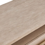 Uttermost Alessia Light Oak Side Table With Brushed Brass Hardware