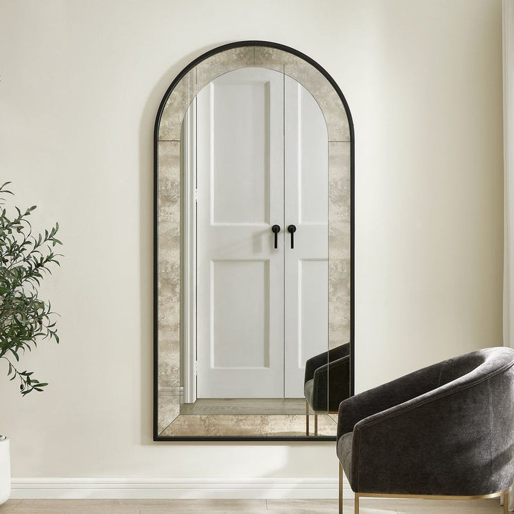 Uttermost Marlowe Oversized Arch Black Iron Mirror