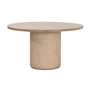 Essentials For Living Cannes 54” Round Dining Table ~ Natural Oak, Cane