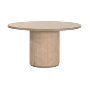 Essentials For Living Cannes 54” Round Dining Table ~ Natural Oak, Cane