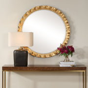 Uttermost Haya Antique Gold Scalloped Edge Round Mirror