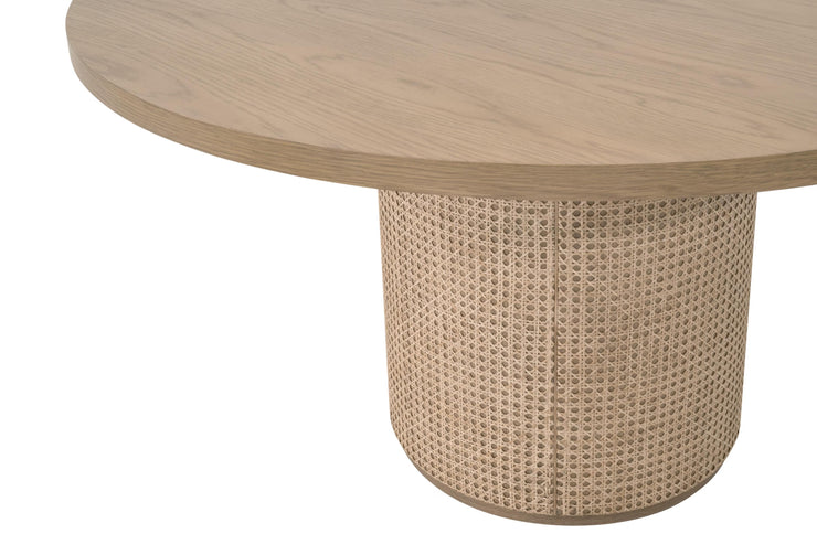 Essentials For Living Cannes 54” Round Dining Table ~ Natural Oak, Cane
