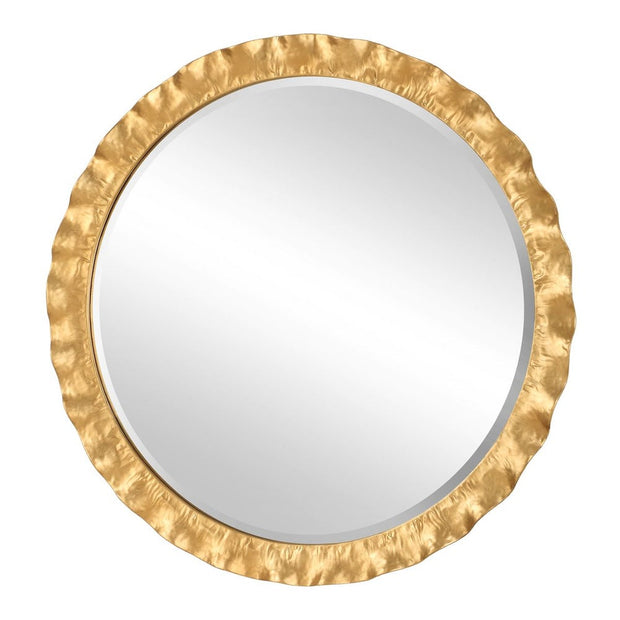 Uttermost Haya Antique Gold Scalloped Edge Round Mirror