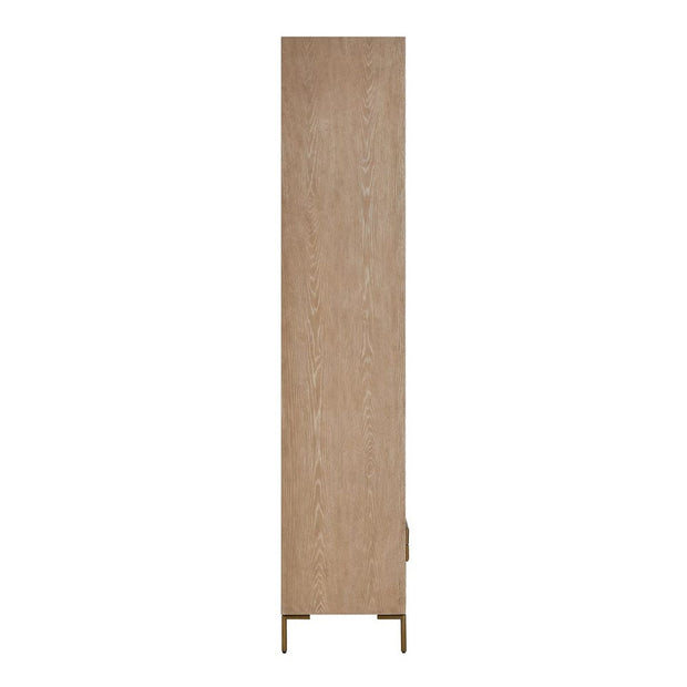 Uttermost Alessia Light Oak Etagere With Brushed Brass Hardware
