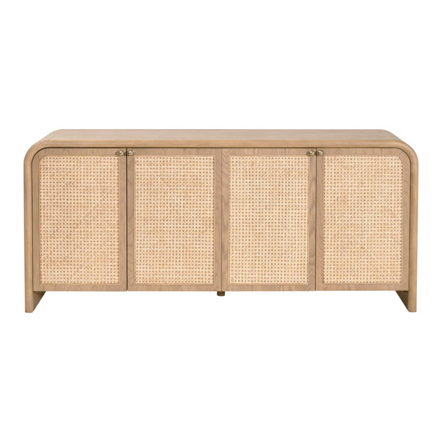Essentials For Living Cannes Media Sideboard ~ Natural Oak, Cane