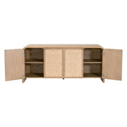 Essentials For Living Cannes Media Sideboard ~ Natural Oak, Cane