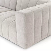 Four Hands Langham Channeled 3 Piece Right Chaise Sectional with Ottoman ~ Napa Sandstone Upholstered Performance Fabric