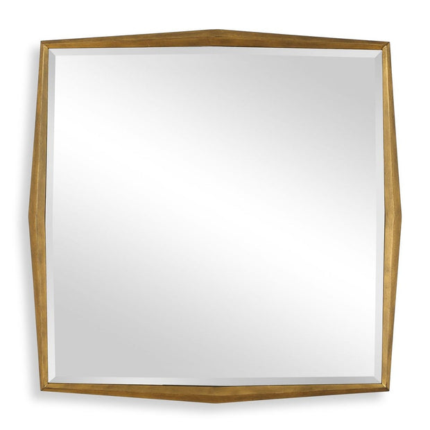 Uttermost On Point Antique Gold Leaf Wood Square Mirror