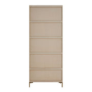Uttermost Alessia Light Oak Etagere With Brushed Brass Hardware