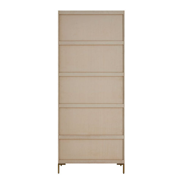 Uttermost Alessia Light Oak Etagere With Brushed Brass Hardware