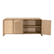 Essentials For Living Cannes Media Sideboard ~ Natural Oak, Cane