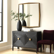 Uttermost On Point Antique Gold Leaf Wood Square Mirror