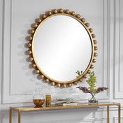 Uttermost Cyra Metallic Gold Leaf Round Mirror