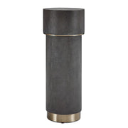 Uttermost Wessex Charcoal Grey Faux Shagreen Drink Table with Brushed Brass Accents