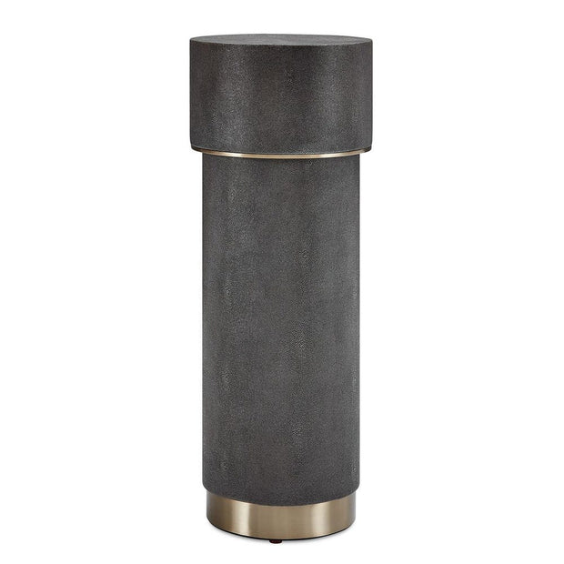 Uttermost Wessex Charcoal Grey Faux Shagreen Drink Table with Brushed Brass Accents