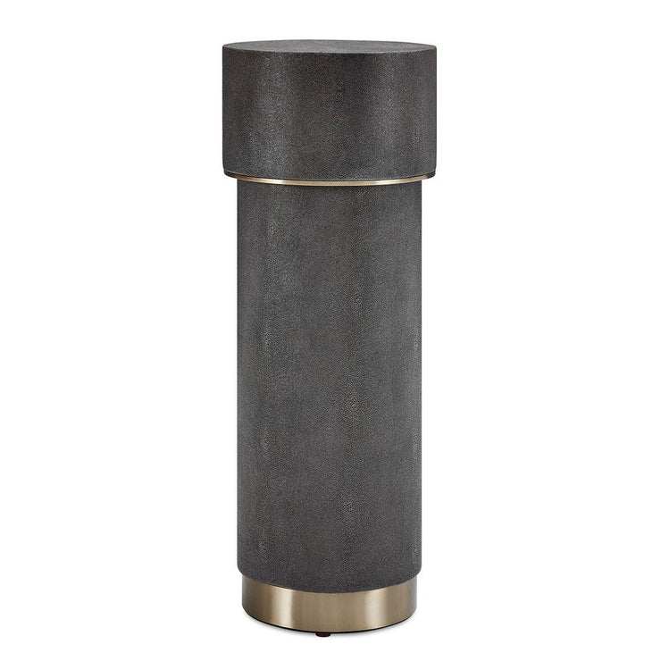 Uttermost Wessex Charcoal Grey Faux Shagreen Drink Table with Brushed Brass Accents