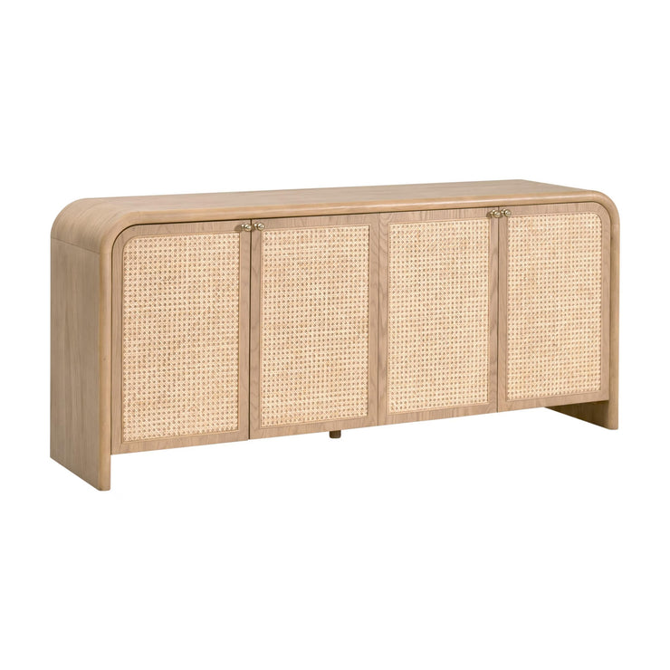 Essentials For Living Cannes Media Sideboard ~ Natural Oak, Cane