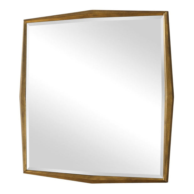 Uttermost On Point Antique Gold Leaf Wood Square Mirror