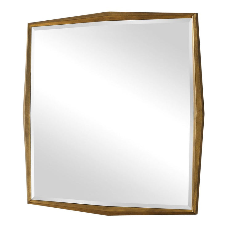 Uttermost On Point Antique Gold Leaf Wood Square Mirror