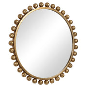 Uttermost Cyra Metallic Gold Leaf Round Mirror