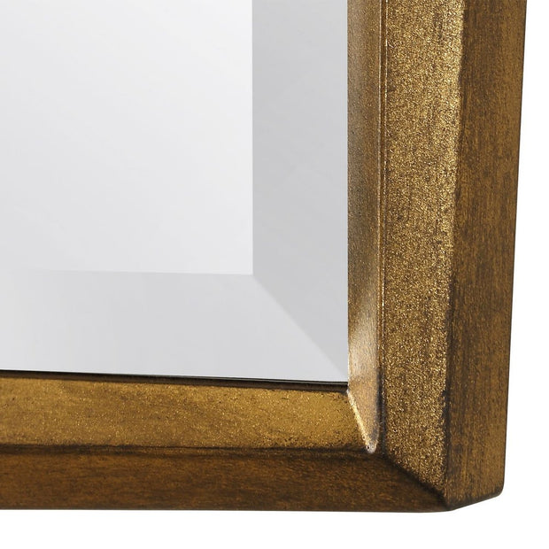 Uttermost On Point Antique Gold Leaf Wood Square Mirror