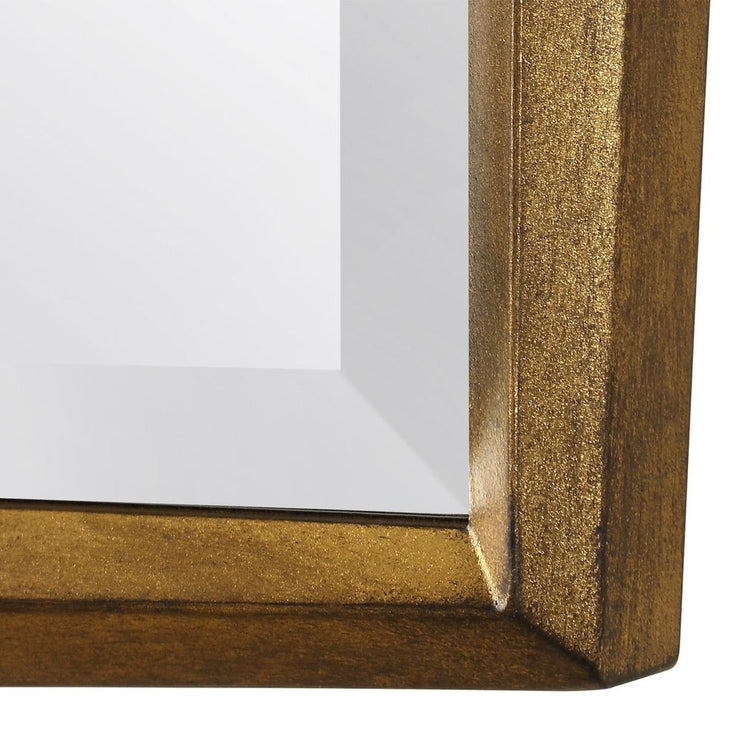 Uttermost On Point Antique Gold Leaf Wood Square Mirror