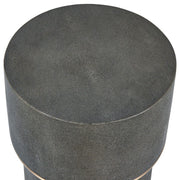 Uttermost Wessex Charcoal Grey Faux Shagreen Drink Table with Brushed Brass Accents