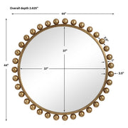 Uttermost Cyra Metallic Gold Leaf Round Mirror