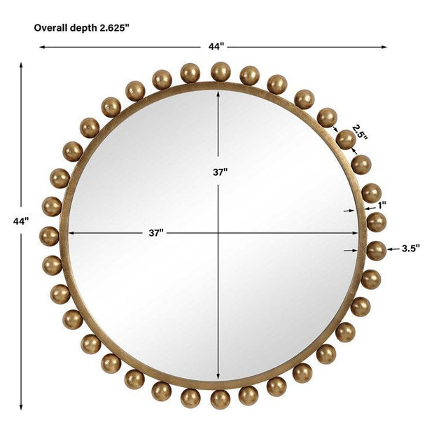 Uttermost Cyra Metallic Gold Leaf Round Mirror