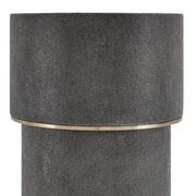Uttermost Wessex Charcoal Grey Faux Shagreen Drink Table with Brushed Brass Accents