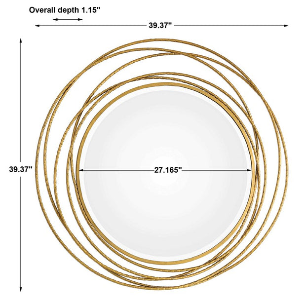 Uttermost Whirlwind Gold Leaf Iron Coils Round Mirror