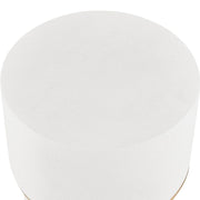 Uttermost Wessex White Faux Shagreen Drink Table with Brushed Brass Accents