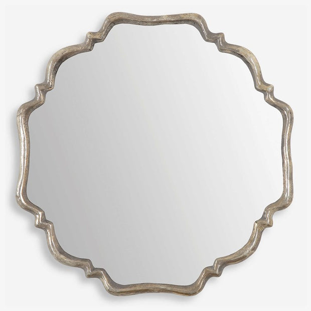 Uttermost Valentia Silver with Gray Wash Round Mirror