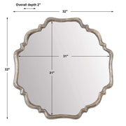Uttermost Valentia Silver with Gray Wash Round Mirror