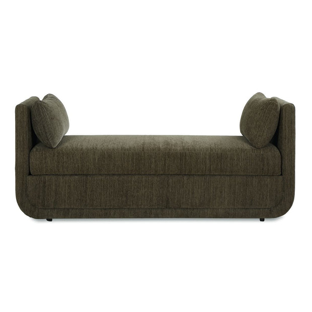 Uttermost Abound Herb Green Textured Chenille Oversized Bench