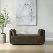 Uttermost Abound Herb Green Textured Chenille Oversized Bench