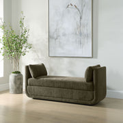 Uttermost Abound Herb Green Textured Chenille Oversized Bench