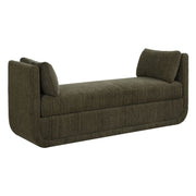 Uttermost Abound Herb Green Textured Chenille Oversized Bench