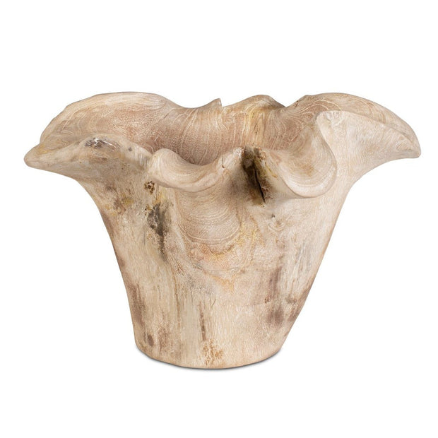 Uttermost Teak Flow White Washed Wood Bowl Indoor and Outdoor Use