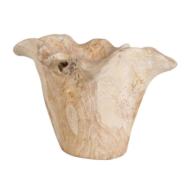 Uttermost Teak Flow White Washed Wood Bowl Indoor and Outdoor Use