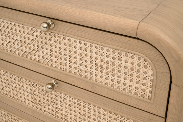 Essentials For Living Cannes 3- Drawer Nightstand ~ Natural Oak, Cane