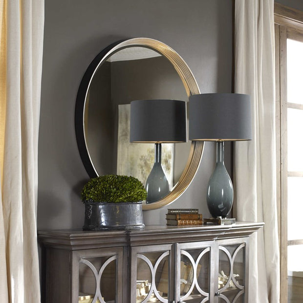 Uttermost Serenza Silver Leaf Round Mirror