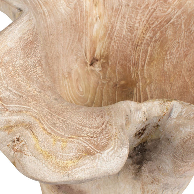 Uttermost Teak Flow White Washed Wood Bowl Indoor and Outdoor Use