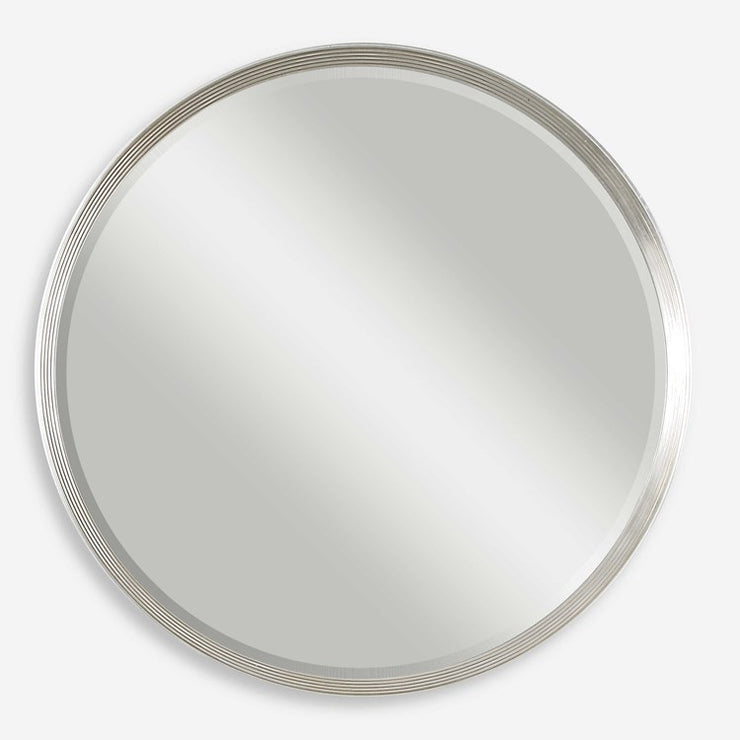 Uttermost Serenza Silver Leaf Round Mirror