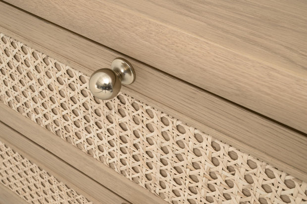 Essentials For Living Cannes 3- Drawer Nightstand ~ Natural Oak, Cane