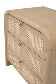 Essentials For Living Cannes 3- Drawer Nightstand ~ Natural Oak, Cane