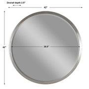 Uttermost Serenza Silver Leaf Round Mirror