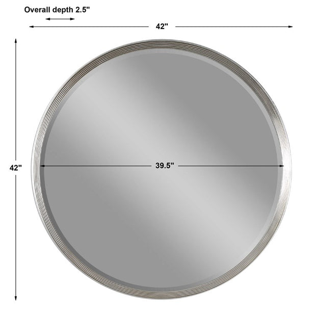 Uttermost Serenza Silver Leaf Round Mirror