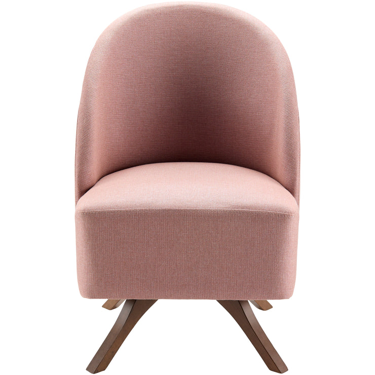 Surya Coda Modern Light Pink Swivel Chair With Wood Legs
